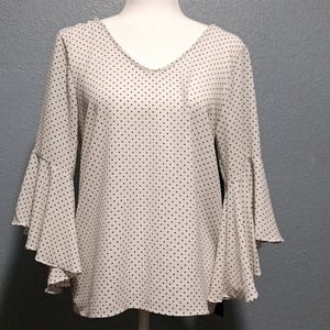 Polkadot bell sleeve blouse